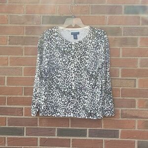 Karen Scott petite cardigan leopard